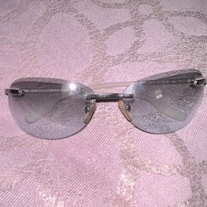 Dolce & Gabbana D&G 2099 D21 Sunglasses Round Oval Silver Blue Lenses 120